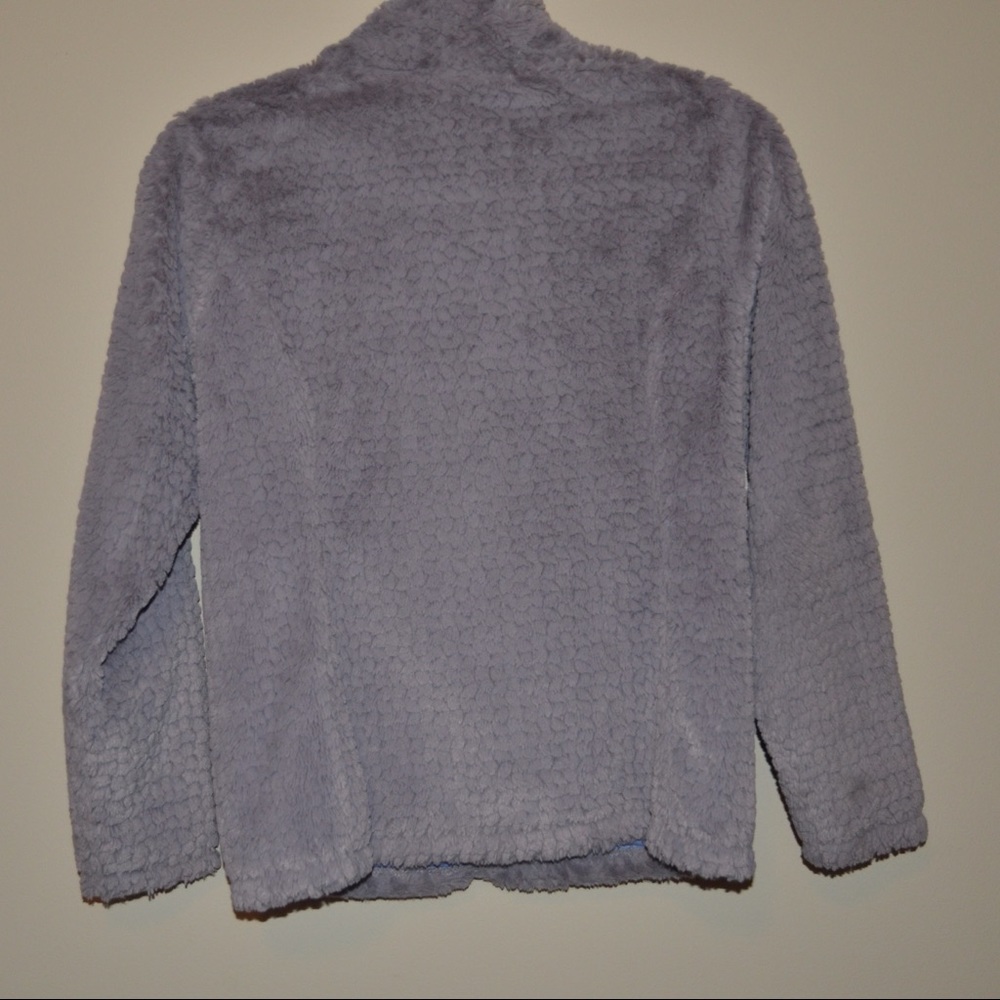 Kids L North Face Grey Fuzzy Jacket - Picture 5 of 8
